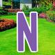 Purple Letter (N) Corrugated Plastic Yard Sign, 30in